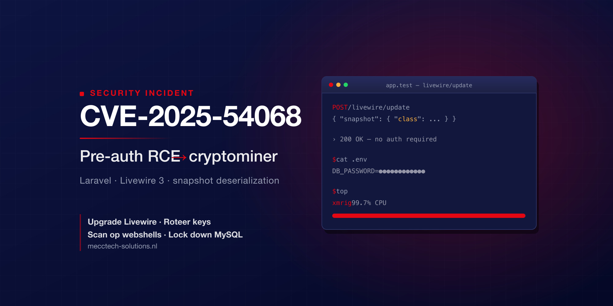 Van pre-auth RCE tot cryptominer: hoe CVE-2025-54068 mijn Laravel-server raakte